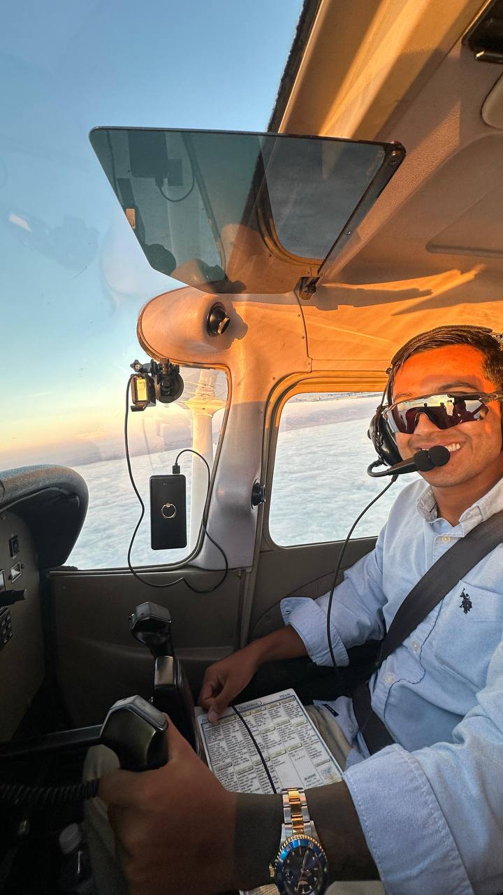 Student Pilot — Sunset flight